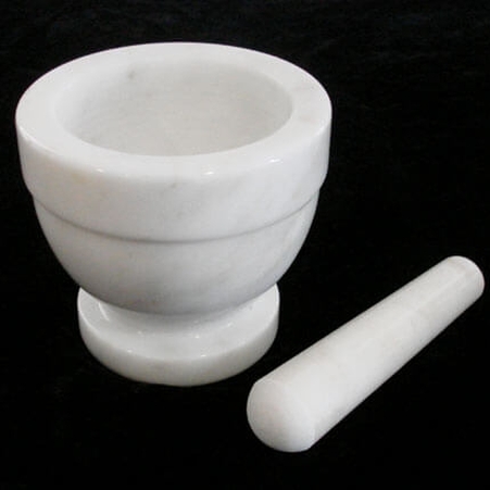 mortier marbre blanca